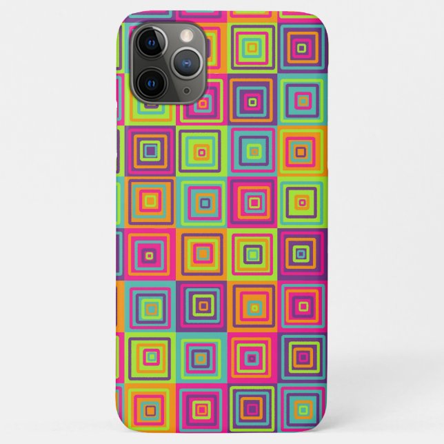 Coques Case-Mate iPhone Carrés géométriques colorés (Dos)