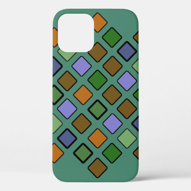 Coques Case-Mate iPhone Carrés géométriques diagonaux mélangés (Verso)