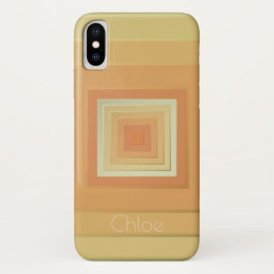 Coques Pour iPhone Carrés géométriques vintages (jaune doux et orange