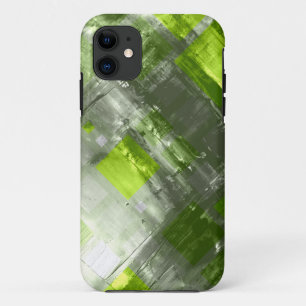Case-Mate iPhone Case Carrés gris verts abstraits de la peinture