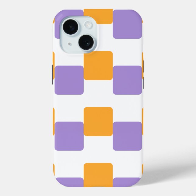 Coques Case-Mate iPhone Carrés jaunes dorés (Verso)