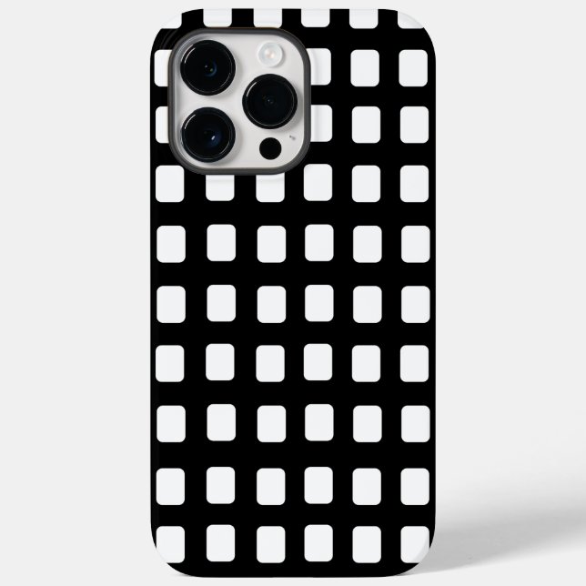 Coques Case-Mate iPhone Carrés noir et blanc classique moderne (Verso)