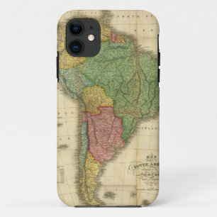 Coques Pour iPhone Carte 1826 de l'Amérique du Sud de cru par Anthony