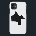 Coque iPhone 11 Carte à l'envers du Texas<br><div class="desc">Attirez l'attention avec cette carte à l'envers du Texas. La carte du Texas est montrée dans le noir solide sans n'importe quel texte et tournée 180 degrés pour apparaître upside-down : le sud est en hausse et du nord est vers le bas. Cette orientation renversée de la carte du Texas...</div>