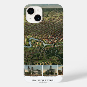 Coque Case-Mate iPhone Carte ancienne de Houston, Texas avec la rivière B