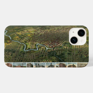 Coque Case-Mate iPhone Carte ancienne de Houston, Texas avec la rivière B