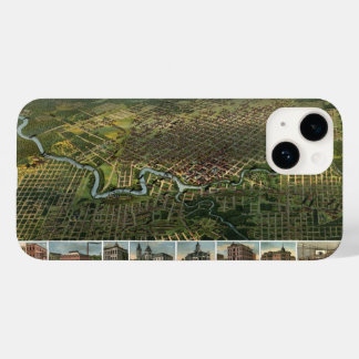 Coque Case-Mate iPhone Carte ancienne de Houston, Texas avec la rivière B