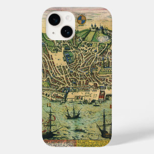 Coque Case-Mate iPhone Carte ancienne de Lisbonne, Portugal par Braun/Hog