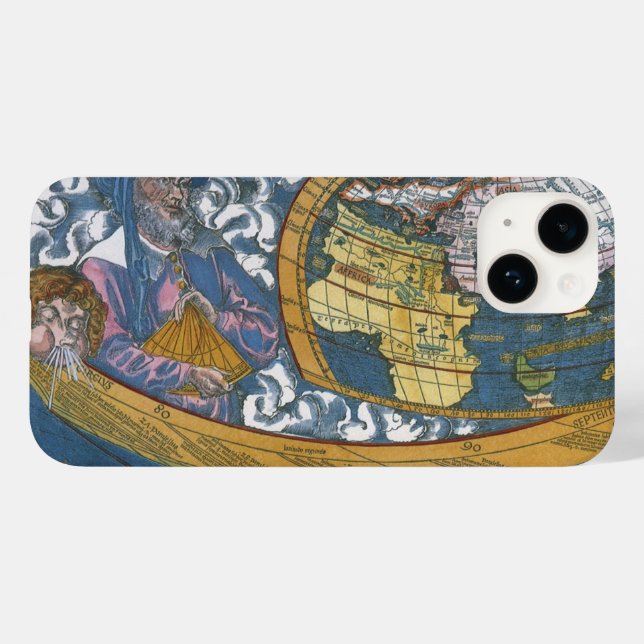 Coques Case-Mate iPhone Carte antique du monde avec Claudius Ptolemy, 1507 (Verso (horizontal))