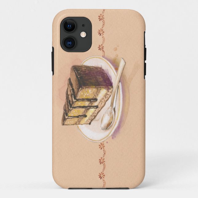 Coques Case-Mate iPhone Carte avec le gâteau peint d'aquarelle (Dos)