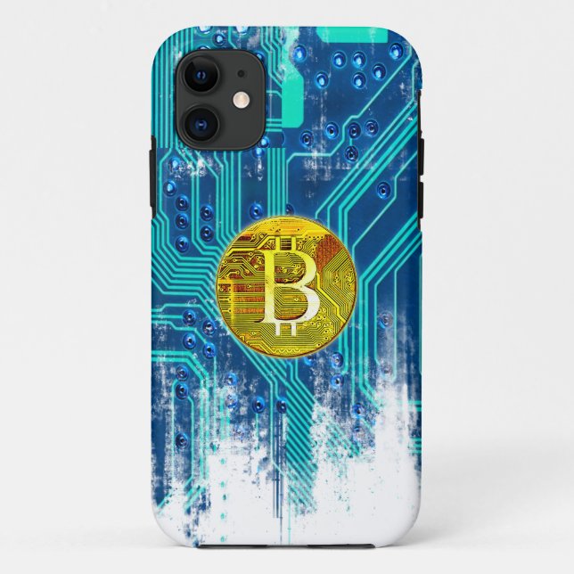 Coques Case-Mate iPhone Carte Bitcoin Cryptomonnaie et circuit (Dos)