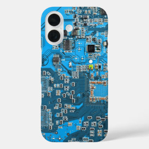 Coque Pour iPhone 16 Carte circuit bleu circuit imprimé à circuit impri