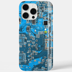 Coque iPhone 16 Pro Max Carte circuit bleu circuit imprimé à circuit impri