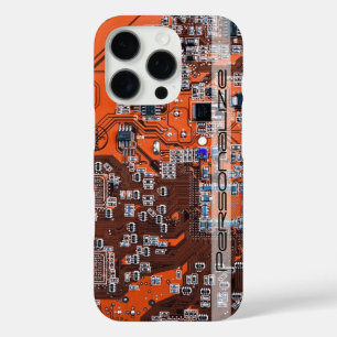 Coque iPhone 16 Pro Carte circuit imprimé circuit orange PCB