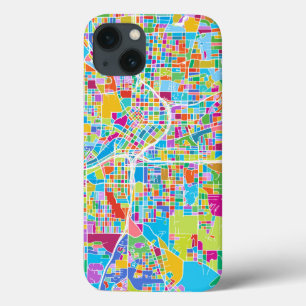 iPhone 13 Coque Carte colorée d'Atlanta