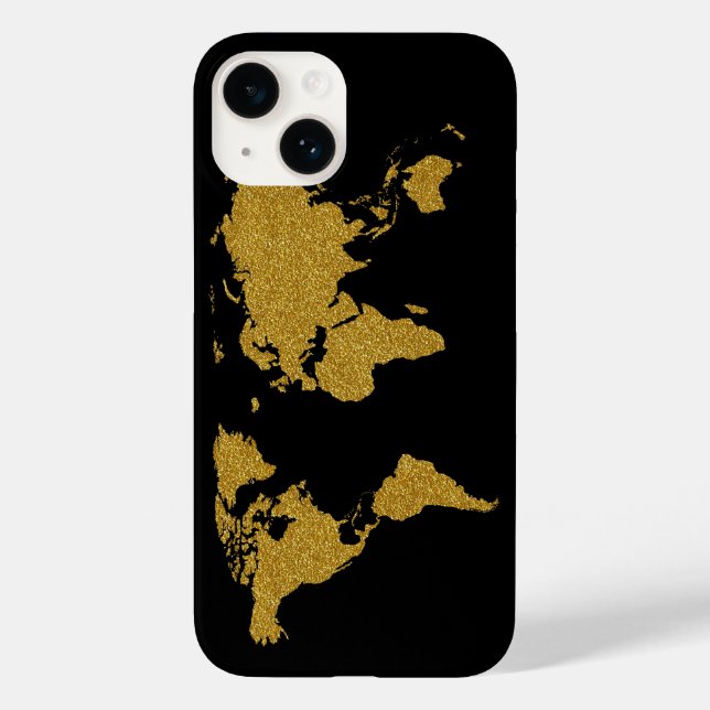 Coques Case-Mate iPhone carte couleur or de la Terre (Verso)