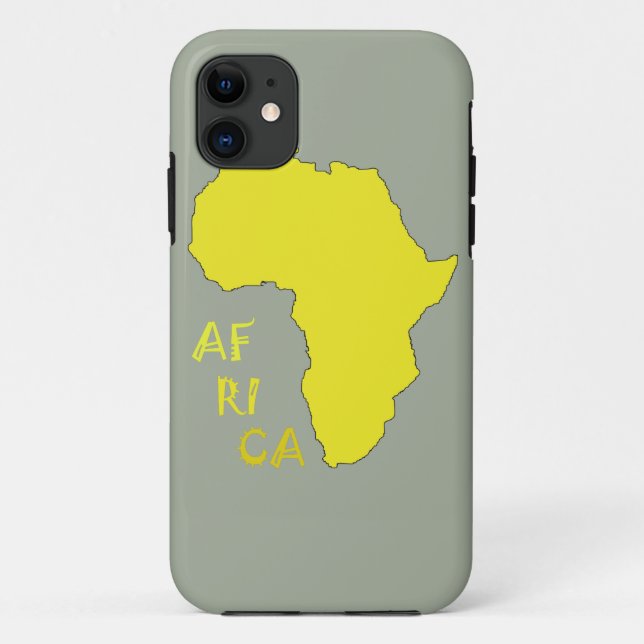 Coques Case-Mate iPhone Carte d'Afrique jaune funky (Dos)