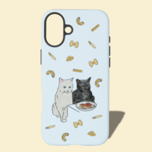 Coque Pour iPhone 16 Plus Carte d'anniversaire Chat et Pâtes