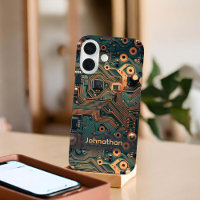 Carte de circuit Dark Turquoise Gold personnalisée