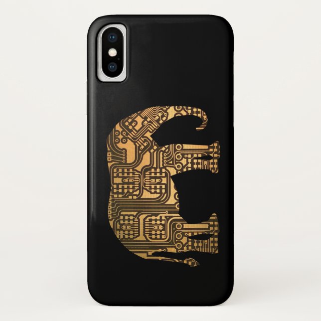 Coques Case-Mate iPhone Carte de circuit éléphant en cuivre (Dos)