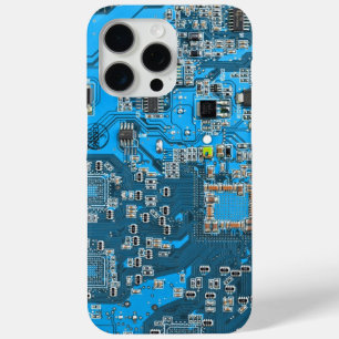 Coque Case-Mate iPhone Carte de circuit Geek d'ordinateur bleu