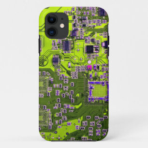 Etui iPhone Case-Mate Carte de circuit Geek d'ordinateur - jaune néon