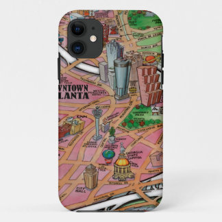 Coque Case-Mate iPhone Carte de dessin du centre-ville d'Atlanta en Géorg