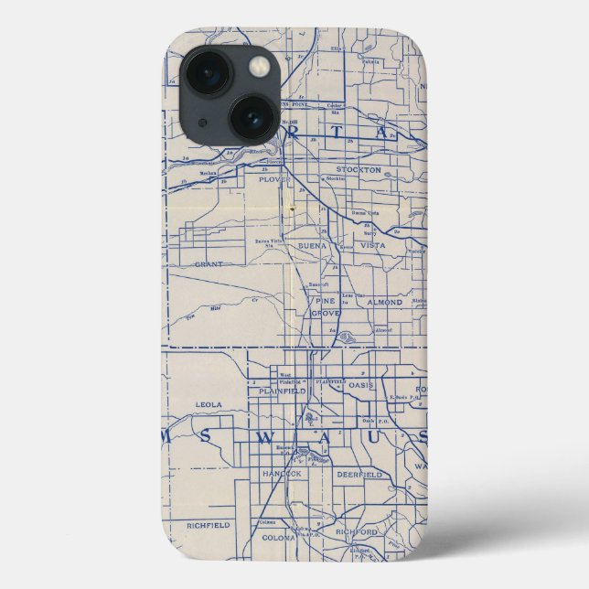 Coques Case-Mate iPhone Carte de la route cyclable du Wisconsin 2 (Verso)