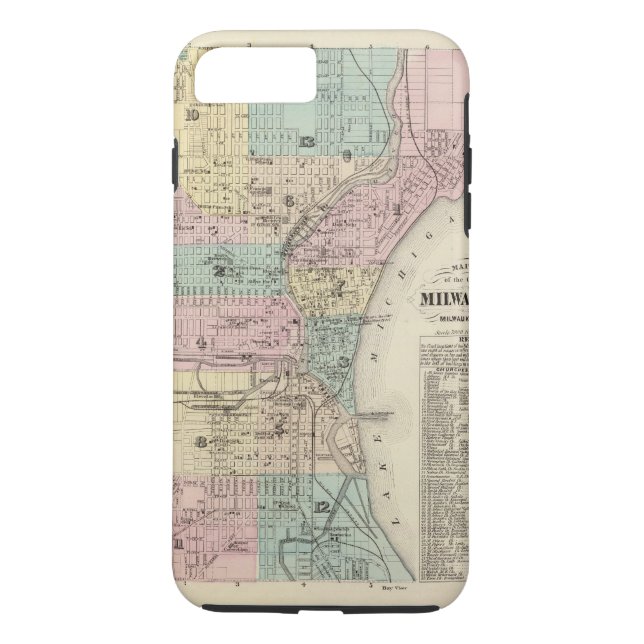 Coques Case-Mate iPhone Carte de la ville de Milwaukee, Milwaukee Co (Dos)