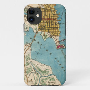 Coque iPhone 11 Carte de l'Alexandrie VA et villes voisines