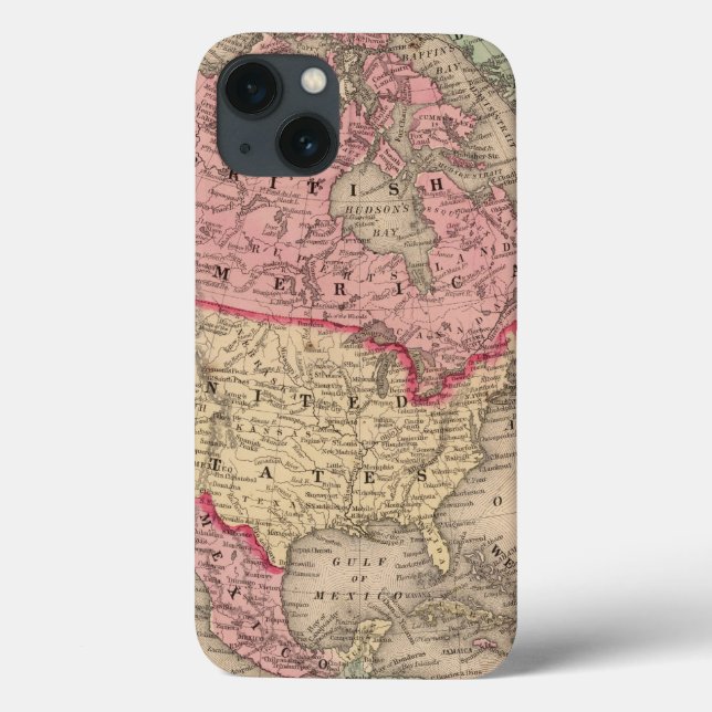 Coques Case-Mate iPhone Carte de l'Amérique du Nord par Mitchell (Verso)