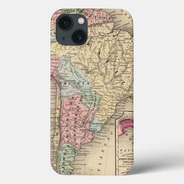 Coques Case-Mate iPhone Carte de l'Amérique du Sud par Mitchell (Verso)
