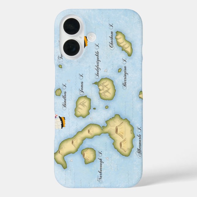 Coques Case-Mate iPhone Carte De L'Archipel Des Galapagos Avec Navires Bri (Verso)