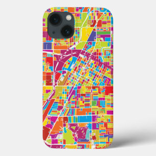 iPhone 13 Coque Carte de Las Vegas coloré, Nevada