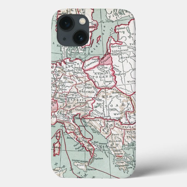 Coques Case-Mate iPhone CARTE De l'EUROPE, 12ème siècle (Verso)