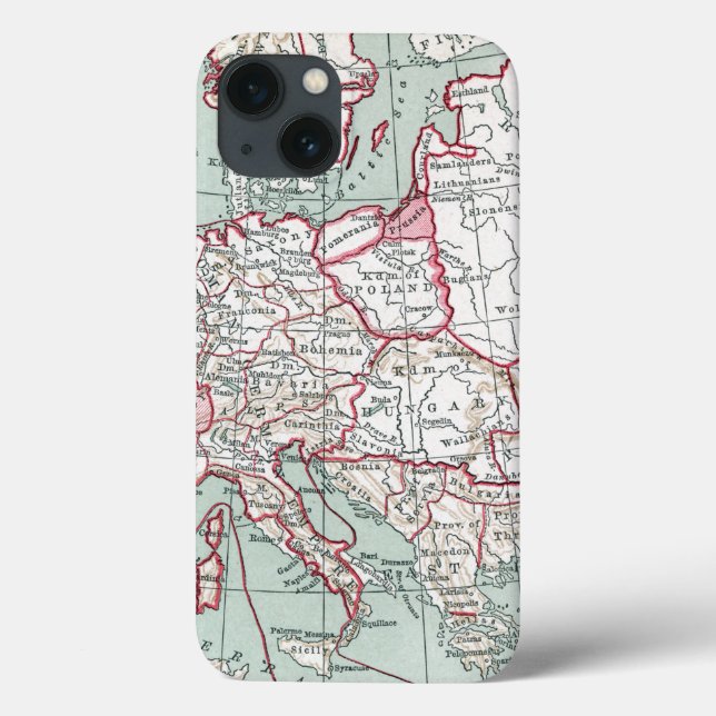 Coques Case-Mate iPhone CARTE De l'EUROPE, 12ème siècle (Verso)