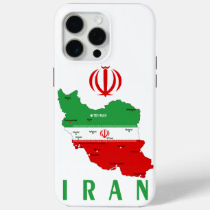 Coque Case-Mate iPhone Carte de l'Iran avec drapeau et emblème
