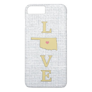Coque iPhone 7 Plus Carte de l'Oklahoma déplaçable cœur LOVE
