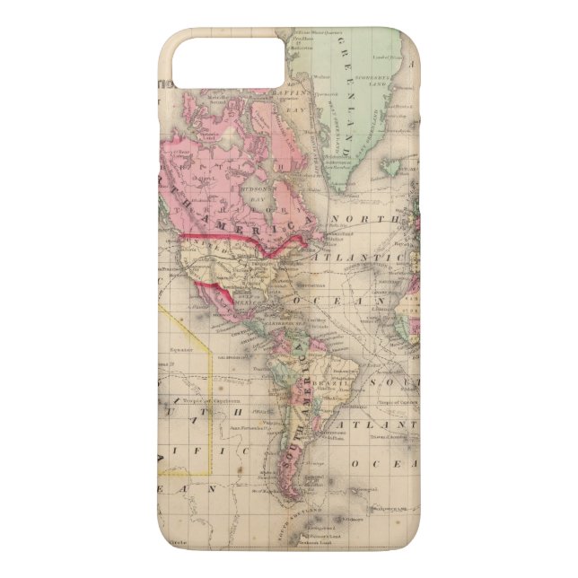 Coques Case-Mate iPhone Carte de proj de Mercator du monde par Mitchell (Dos)
