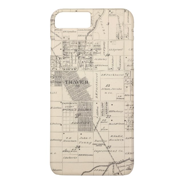 Coques Case-Mate iPhone Carte de section de T17S R23E Tulare County (Dos)