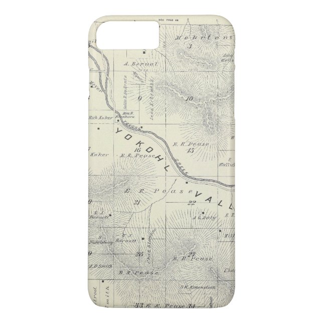 Coques Case-Mate iPhone Carte de section de T19S R27E Tulare County (Dos)
