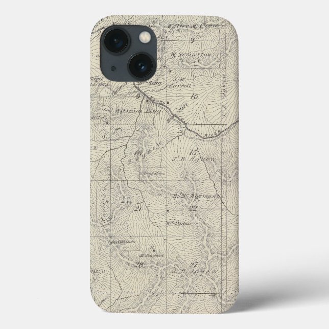 Coques Case-Mate iPhone Carte de section de T22S R29E Tulare County (Verso)