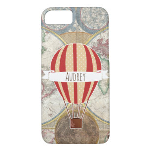 Coques Pour iPhone Carte de style vintage Ballons rouges à air chaud