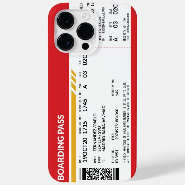 Coques Case-Mate iPhone Carte d'embarquement - Rouge (Verso)