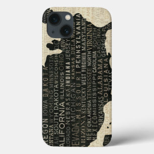 iPhone 13 Coque Carte des États-Unis