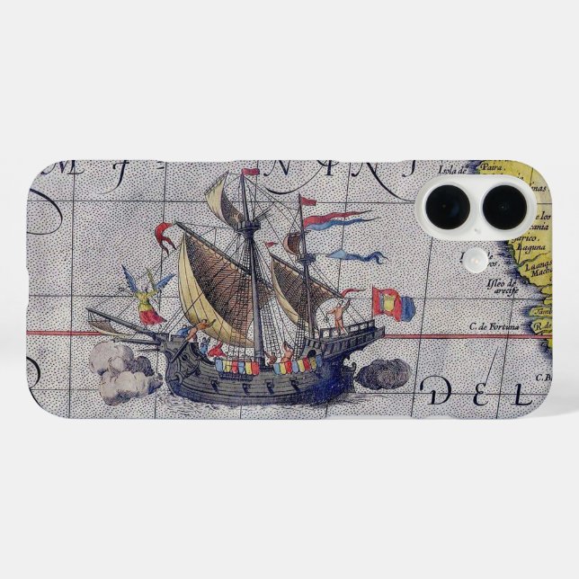 Coques Case-Mate iPhone Carte des grands navires de l'océan Pacifique (Verso (horizontal))