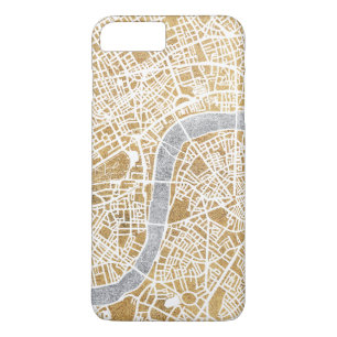 Coques Pour iPhone Carte dorée de ville de Londres