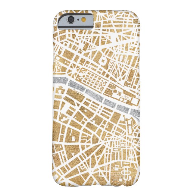 Coques Case-Mate iPhone Carte dorée de ville de Paris (Dos)