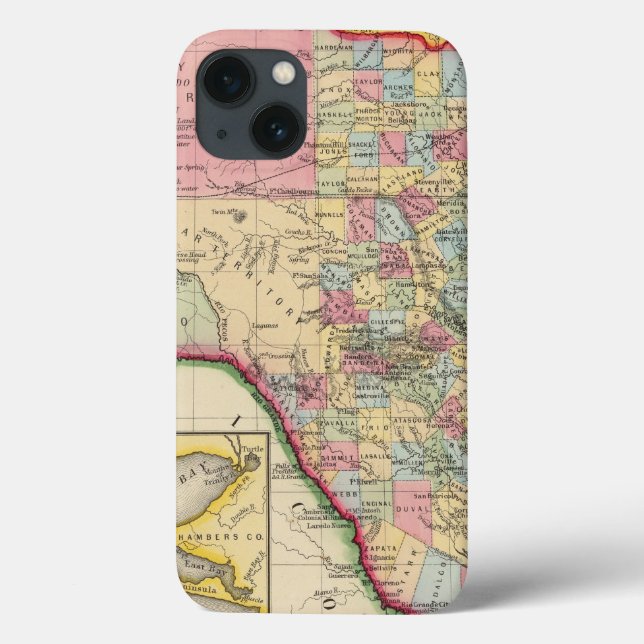 Coques Case-Mate iPhone Carte Du Comté Du Texas (Verso)