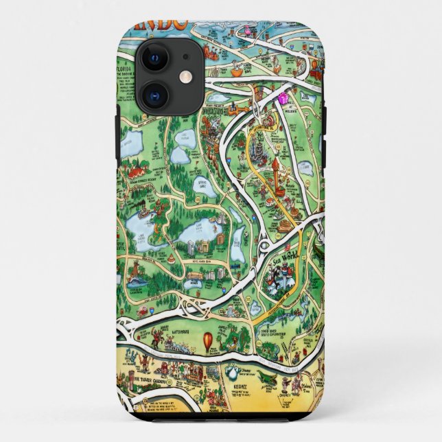 Coques Case-Mate iPhone Carte du dessin animé Orlando Florida (Dos)